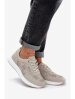 Kožené Sportovní Boty Tenisky Dámské model 21686175 Béžové - S.Barski