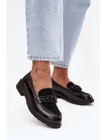 Dámské lakované mokasíny s korálky S.Barski model 21713931 Černé - D&A