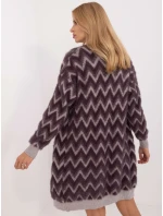 Kardigan AT SW ciemny fioletowy model 20463604 - FPrice Kardigan AT SW ciemny fioletowy model 20463604 - FPrice