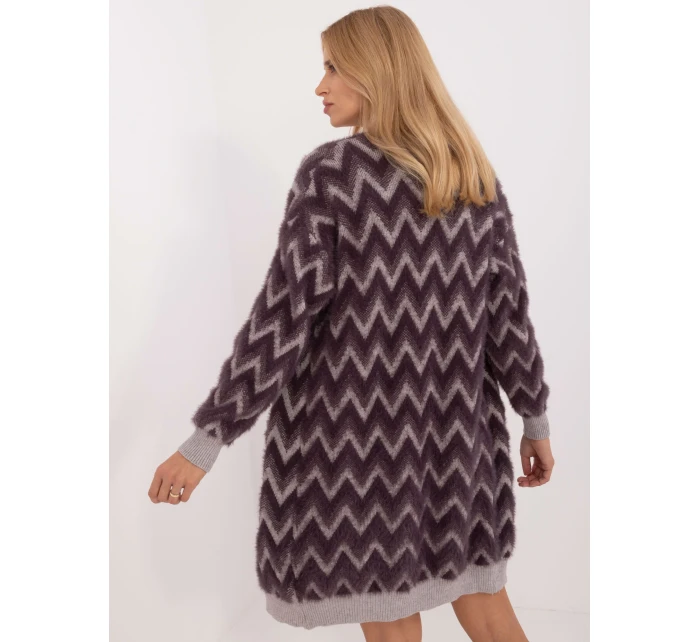 Kardigan AT SW ciemny fioletowy model 20463604 - FPrice Kardigan AT SW ciemny fioletowy model 20463604 - FPrice