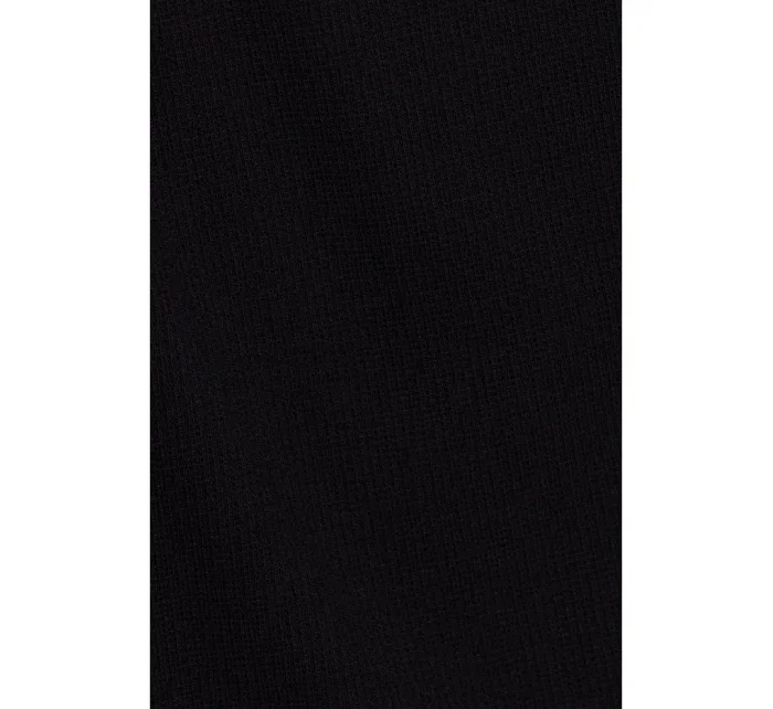 model 20515116 Zavinovací šaty z žebrovaného úpletu černé - Moe