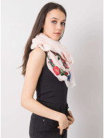 Dámský broskvový šátek s barevnými nášivkami