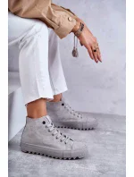 Dámské Tenisky Big Star Vysoké Zateplené Šedé GG274070 Dámské Tenisky Big Star Vysoké Zateplené Šedé GG274070