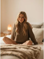 Dámský svetr béžový model 21982748 - Dstreet Dámský svetr béžový model 21982748 - Dstreet