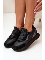 Kožené Dámské Tenisky Big Star OO274562 Hi-Poly System Černé Kožené Dámské Tenisky Big Star OO274562 Hi-Poly System Černé