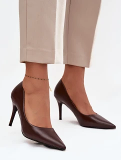 Dámské lodičky z eko kůže čokoládové model 21711403 - Boto