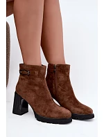 Zateplené kozačky z přírodního semiše Vinceza 91172 Camel