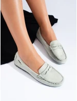Originální dámské zelené mokasíny bez podpatku Originální dámské zelené mokasíny bez podpatku