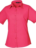 Premier PR 302 Popelínová halenka s krátkým rukávem 39.0302 hot pink