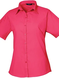 Premier PR 302 Popelínová halenka s krátkým rukávem 39.0302 hot pink