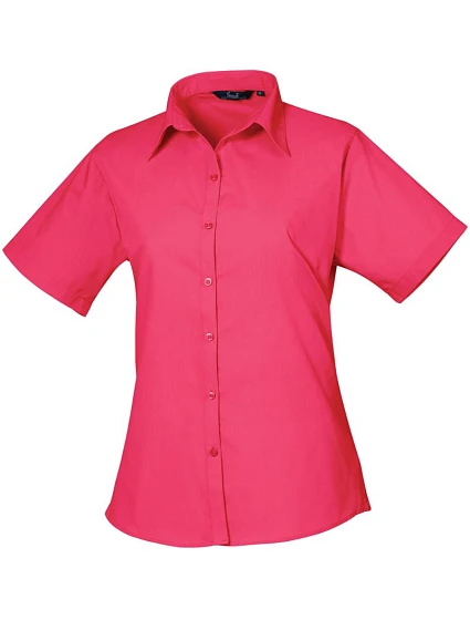 PR 302 Popelínová halenka s krátkým rukávem pink model 22482814 - Premier PR 302 Popelínová halenka s krátkým rukávem pink model 22482814 - Premier