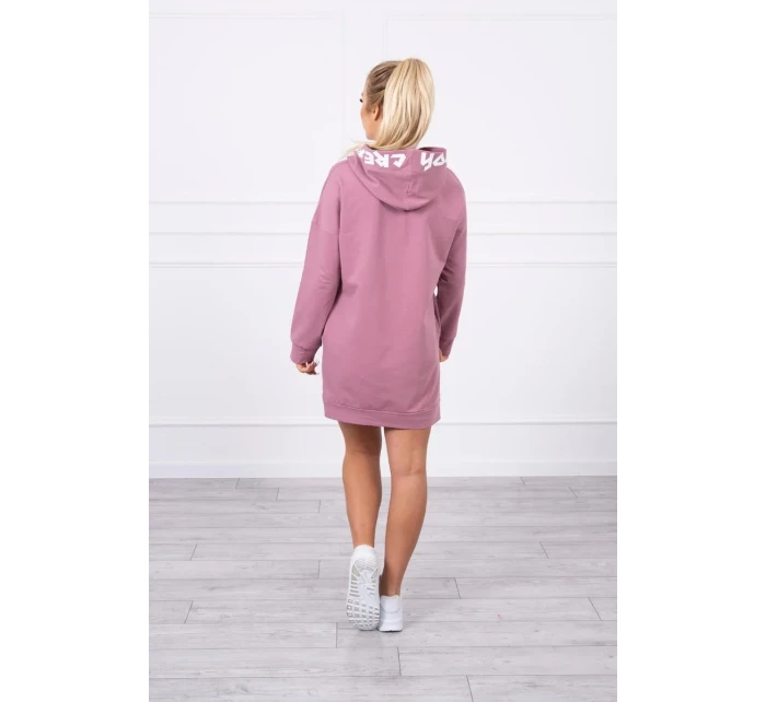 Oversize šaty s kapucí tmavě růžové Oversize šaty s kapucí tmavě růžové