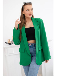 Elegantní sako bez zapínání zelený