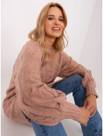 Sweter AT SW model 18900672 ciemny różowy - FPrice