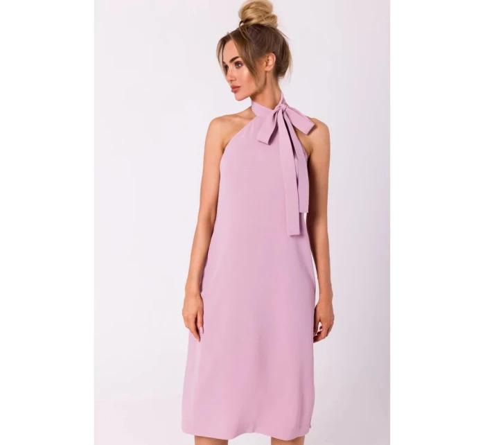 Krepové šaty M736 lila - Moe