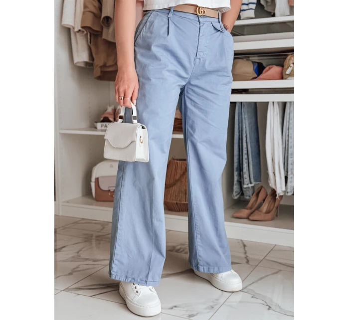 Dámské kalhoty se širokými nohavicemi MOBISKA modrá FashionStreet UY2617 Dámské kalhoty se širokými nohavicemi MOBISKA modrá FashionStreet UY2617