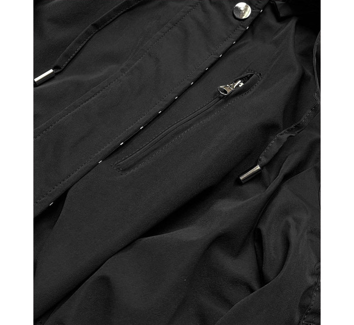 Černo-bílá dámská bunda parka 2 v 1 (W702BIG)