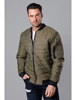 Pánská prošívaná khaki bunda bomber (MY02-3) Pánská prošívaná khaki bunda bomber (MY02-3)