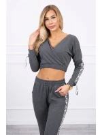 Sada s ozdobnými pásky grafitová melanž