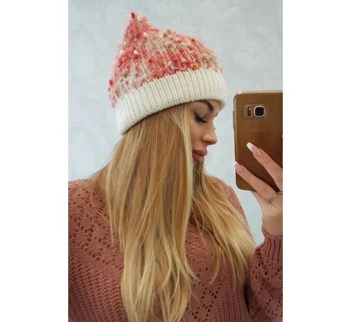 Bubble hat K219 ecru+malmine