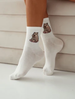 Dámské bavlněné ponožky  ecru model 21728632 - Milena