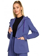 M691 Blejzr s kapucí a jedním knoflíkem - indigo