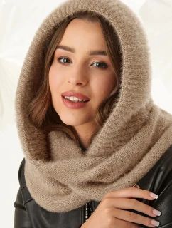 Dámská komínová šála s kapucí model 21911493 béžová - AJS