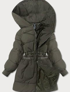 Dámská oversize zimní bunda v khaki barvě (736ART)