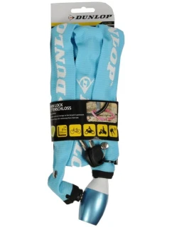 ŘETĚZ ZÁMKU NA KOLO DUNLOP 120 CM DLOUHÝ - MODRÝ