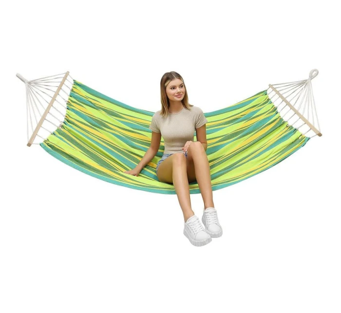 ZAHRADNÍ HOUPACÍ SÍŤ PRO 2 OSOBY 200X150 CM S TYČÍ 1052724