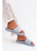 Dámské Sandály Na Platformě Z Eko Semiše Světle Modré Jorina