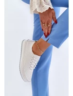 Dámské kožené sportovní boty tenisky bílé Lalnai Dámské kožené sportovní boty tenisky bílé Lalnai