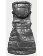 Lesklá vesta v grafitové barvě s kapucí (B9783-70)