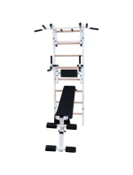 DŘEVĚNÝ KOVOVÝ GYMNASTICKÝ ŽEBŘÍK S HRAZDOU, LAVIČKOU A PŘÍSLUŠENSTVÍM BENCHK 233W DŘEVĚNÝ KOVOVÝ GYMNASTICKÝ ŽEBŘÍK S HRAZDOU, LAVIČKOU A PŘÍSLUŠENSTVÍM BENCHK 233W