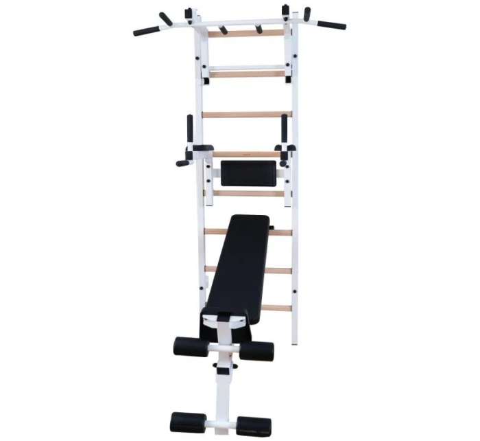 DŘEVĚNÝ KOVOVÝ GYMNASTICKÝ ŽEBŘÍK S HRAZDOU, LAVIČKOU A PŘÍSLUŠENSTVÍM BENCHK 233W DŘEVĚNÝ KOVOVÝ GYMNASTICKÝ ŽEBŘÍK S HRAZDOU, LAVIČKOU A PŘÍSLUŠENSTVÍM BENCHK 233W