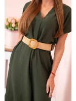 Šaty s ozdobným páskem khaki Šaty s ozdobným páskem khaki
