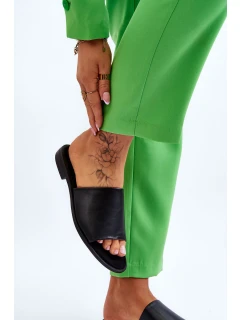 Dámské kožené hladké pantofle černe Cerise