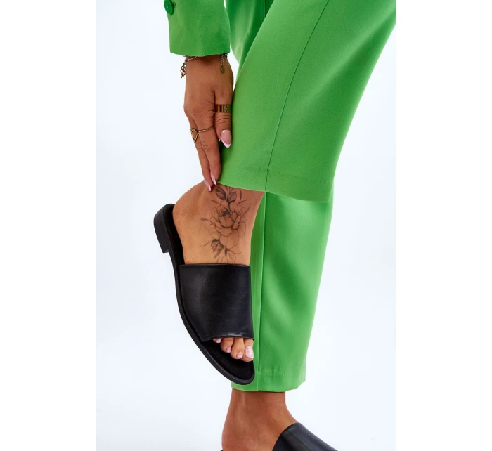 Dámské kožené hladké pantofle černe Cerise Dámské kožené hladké pantofle černe Cerise