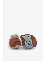 Dětské sandálky se suchým zipem s propletenými pásky modré Dianttha Dětské sandálky se suchým zipem s propletenými pásky modré Dianttha