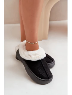 Dámské Pantofle S Kožíškem Černé Zinntia