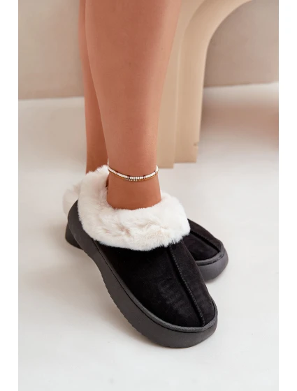 Dámské Pantofle S Kožíškem Černé Zinntia Dámské Pantofle S Kožíškem Černé Zinntia