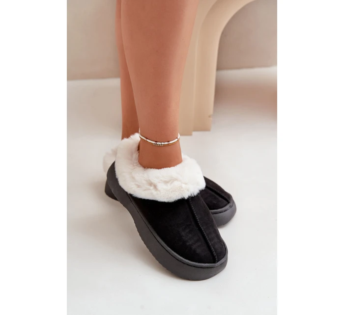 Dámské Pantofle S Kožíškem Černé Zinntia Dámské Pantofle S Kožíškem Černé Zinntia