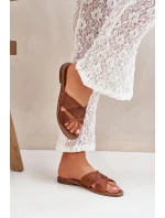 Kožené Dámské Pantofle Lewski Shoes model 21682352 Camel - Boto Kožené Dámské Pantofle Lewski Shoes model 21682352 Camel - Boto