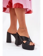 Dámské Pantofle Na Platformě A Podpatku Černé model 21688165 - Boto Dámské Pantofle Na Platformě A Podpatku Černé model 21688165 - Boto