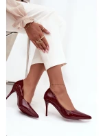 Lakované ekokůže dámské lodičky s  bordó model 21711357 - Boto