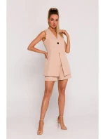 M776 Blejzr bez rukávů s jedním knoflíkem - béžový M776 Blejzr bez rukávů s jedním knoflíkem - béžový