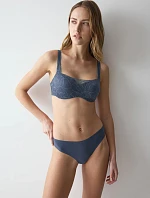 Dámská podprsenka Body Make-Up Illusion Lace Balconette Indigo Veil modrošedá - TRIUMPH