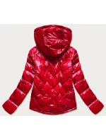 Červená prošívaná dámská bunda s kapucí model 16147700 - S'WEST Červená prošívaná dámská bunda s kapucí model 16147700 - S'WEST