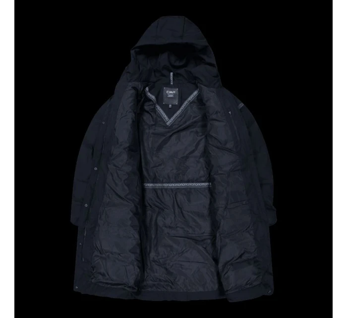 Dámský zimní kabát s kapucí CMP zateplená nepromokavá bunda černá (34K0096/N950)