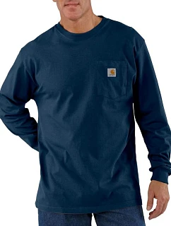 Tričko Carhartt Heavyweight s model 22343295 dlouhý rukáv, tmavě modré - No name